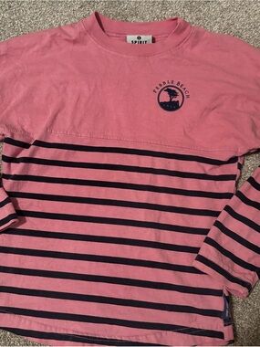 Spirit Pink and Navy Striped Long Sleeve Kids Shirt
